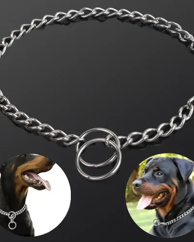 P-chain Dog Collar Stainless Steel Dog Cat Necklace Adjustable Pet Training Collar for Small Medium Large Dog Pet Accessories