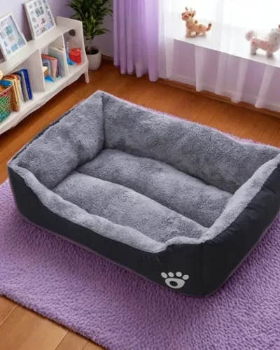Black Dog Kennel Plush Large, Medium and Small Dog Sleeping Bed Non-Slip and Bite-Resistant Pet Sleeping Mat