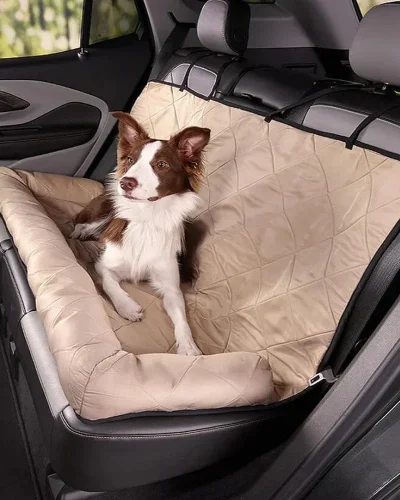 Waterproof Dog Car Seat Cover Pet Travel Carrier Mattress Designer Dog Mat Protector With Middle Seat Armrest Dog Products