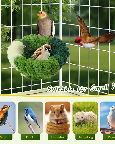 Autumn Winter Warm Cozy Bird Nest Plush Parrot Round Sleeping Bed House Toys for Small Animal Pet Bird Parrot Cage Accessories