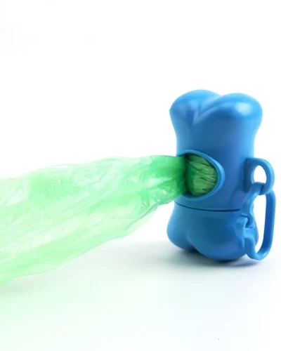 Portable Bone Shaped Dog Waste Bag Holder With Disposable Pet Garbage Bags For Outdoor Walking Supply