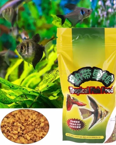 Aquarium Tank Tropical Fish Food Small Fish Feed Grain 88g Delicious Food Especially for Guppy Lantern Fish 1 Bag