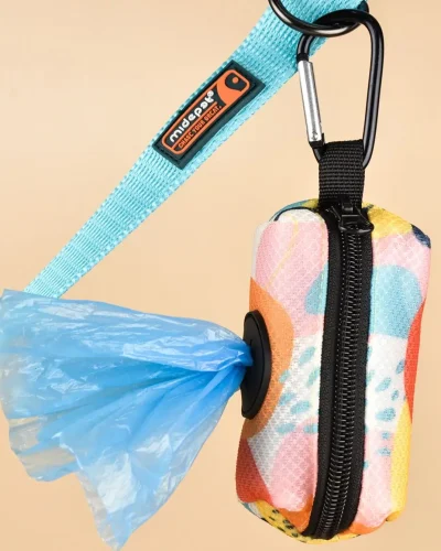 Abstract Designer Print Cute Design Pet Poop Bag Holder Dispenser Without Poop Bag And Leashes Can Attached With Any Dog Leashes