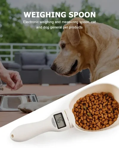 Pet Food Scale LCD Electronic Precision Weighing Tool Dog Cat Feeding Food Measuring Spoon Digital Display Kitchen Scale