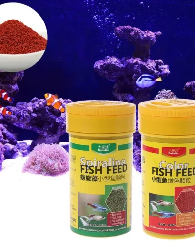 Fish Food Pellets Small Ornamental Fish Growth Mini Pellet Balanced Diet High Protein Spirulina Color Enhanced Formula