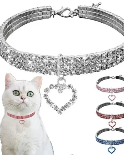 Pet Necklace Love Water Drop Water Diamond Cat Collar Dog Neck Jewelry Exquisite Cute Cat Gem Alloy Puppy Kitten Pet Supplies